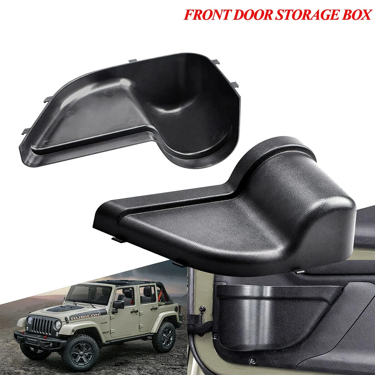 Front Door Storage Pockets Side Organizer Box Replacement for 2011-2018 JEE-p Wrangle-r J-K JK-U 2/4-Door Interior Accessories