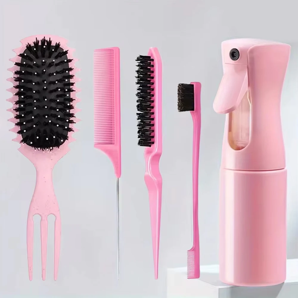 

5PCS Curl Defining Brush, Curly Hair Brush, Slick Back Hair Brush,For Combing and Shaping Curls in All Hairstyles to Reduce Pull