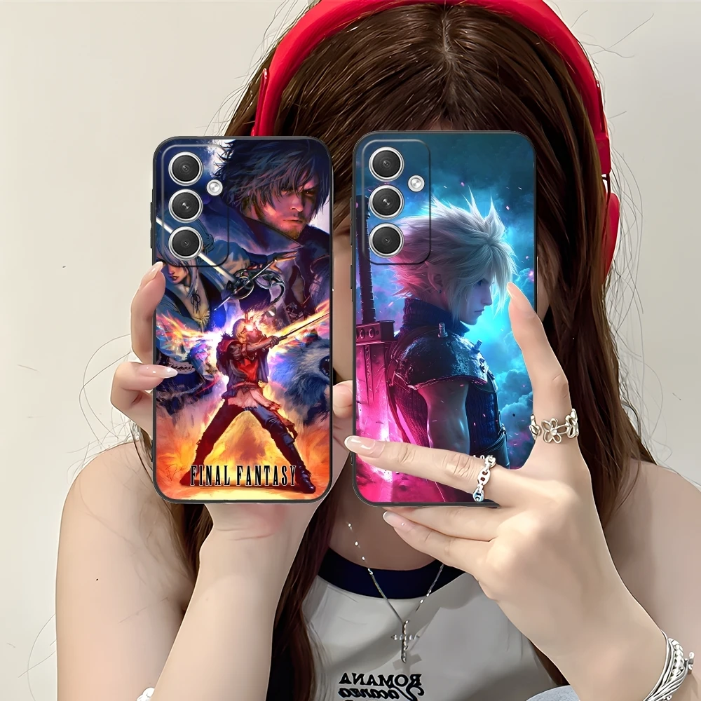 Final Fantasy Painting Smart Cell Phone Case for Samsung M55 35 15 54 34 14 33 23 13 42 32 22 F55 23 12 5G Black Cover Shell