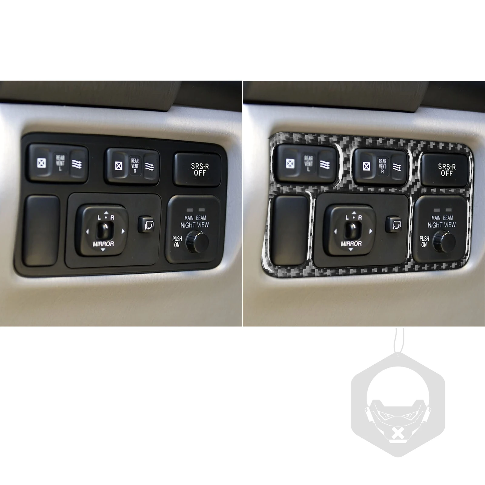 For Toyota Land Cruiser For Lexus LX 470 2003-2007 Carbon Fiber Lighting control panel Car Interior Accessories Stickers