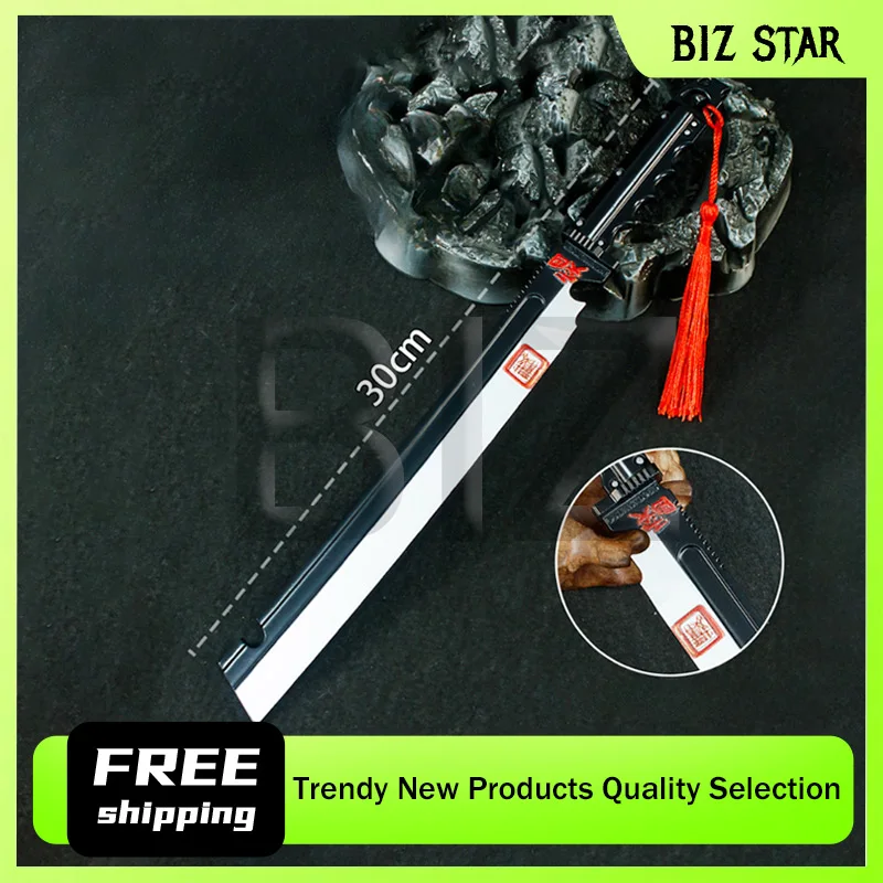 30cm/11.81in arena breakout jogo periférico kai shan espada larga arma modelo adereços handpiece faca corporal lâmina sem abrir presente do menino