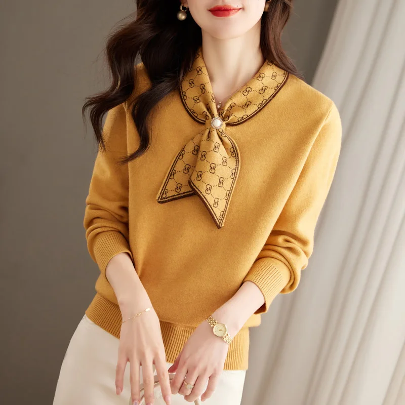 Women Clothes Spring New Soft Casual All-match Sweaters Office Lady Elegant Fashion Loose Knitted Pullovers Simple Chic Tops