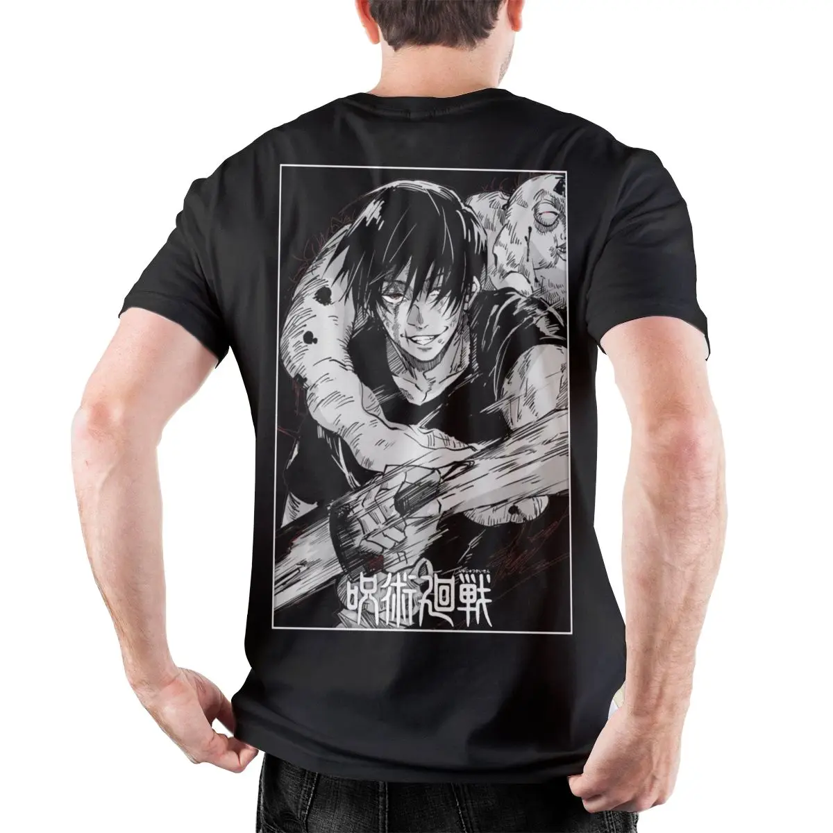 Men's Toji Fushiguro Knife JJK Anime T Shirt Pure Cotton Clothes Funny Short Sleeve Crewneck Tee Shirt Graphic Printed T-Shirt