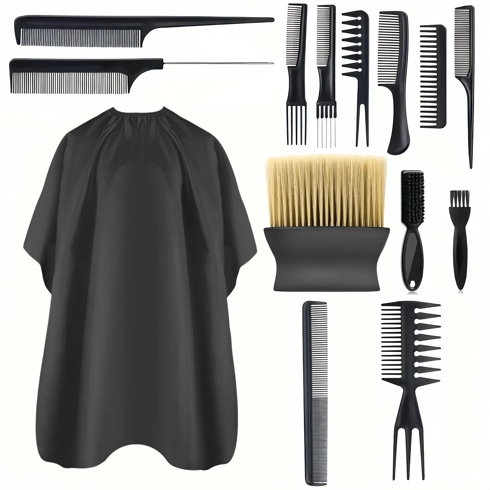 14/15/16 stücke Friseur Werkzeug Set Schwarz Haar Schneiden Cape Haar Hals Kehrmaschine 10 Stücke Friseur Frisur kamm – Detail 8