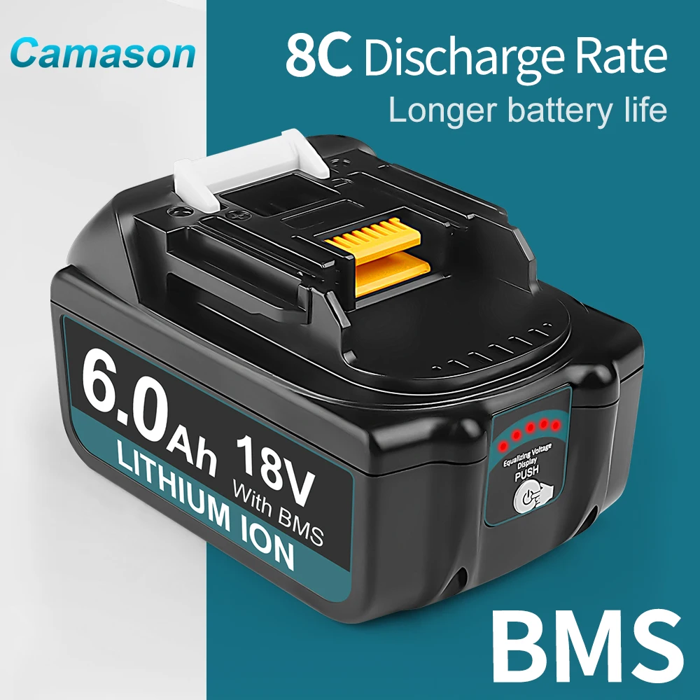 Camason Makita 18V Battery For Power Tools Replacement Accessories BL1860 BL1850 18 v Li-ion Rechargeable batteries Pack charger