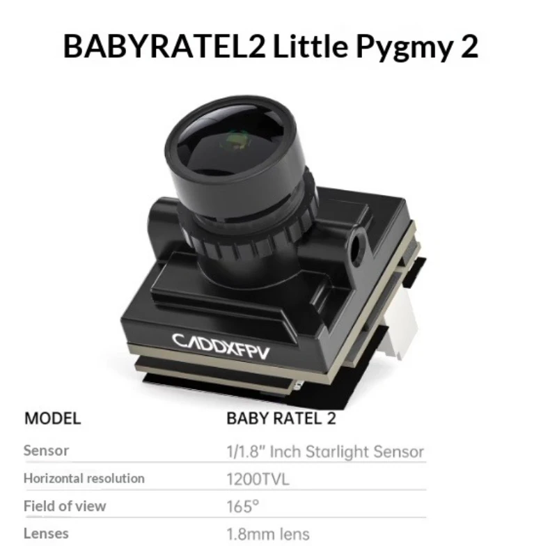 

CADDXFPV BABY второго поколения: аналоговая FPV-камера с плоской головкой, 14 мм, ночное видение Starlight для дронов