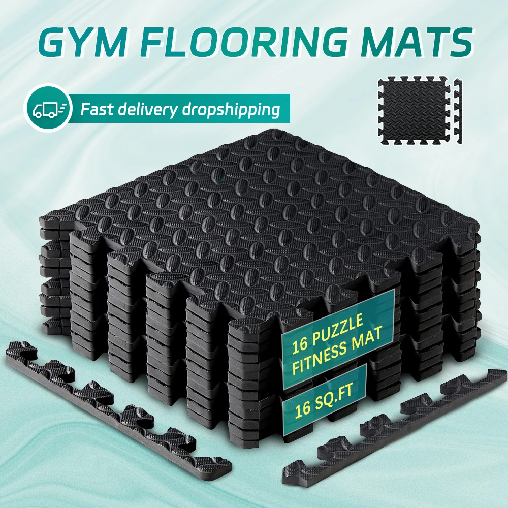 

6-16Pcs Puzzle Fitness Mat,Massager Mat,Eva Interlocking Foam Floor Tiles for Home Gym,Home Gym Equipment Mat,Non-Slip Floor Mat