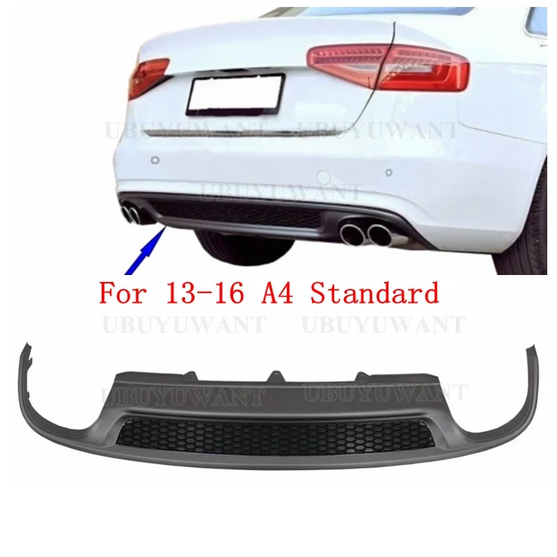 

For Audi A4 B8.5 2013-2016 S-Line Style PP Rear Bumper Lip Diffuser Exhaust End Pipe Standard Bumper/ S-Line Bumper