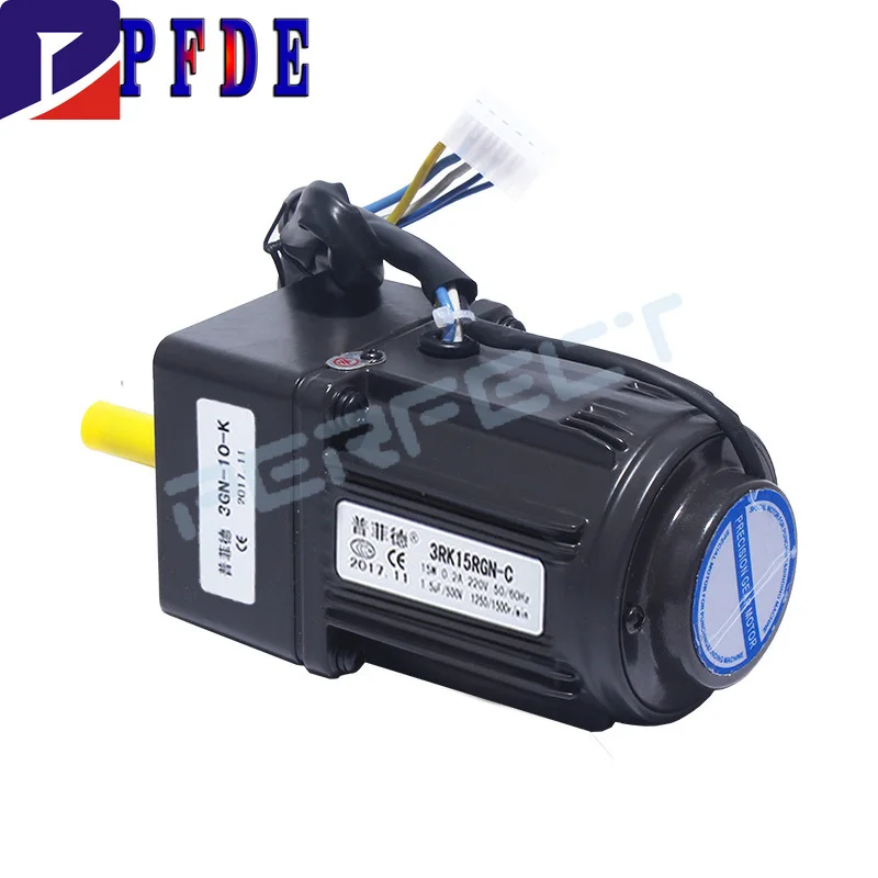 3RK15GN-C 220V AC Geared Motors 15W Single Phase Asynchronous Motor Gear Motor 10mm Motor Shaft+ Speed Controller 50/60hz