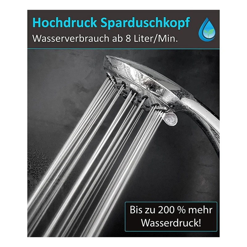 Cabeça de chuveiro, cabeça de chuveiro portátil de alta pressão de 9 configurações com spa de massagem e modo de pausa, aspersor fácil de instalar