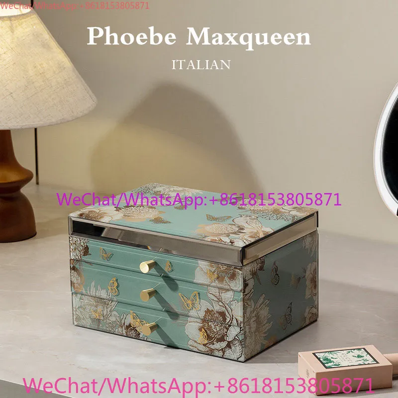 Storage high-end exquisite large-capacity jewelry box, high-end necklace jewelry storage box