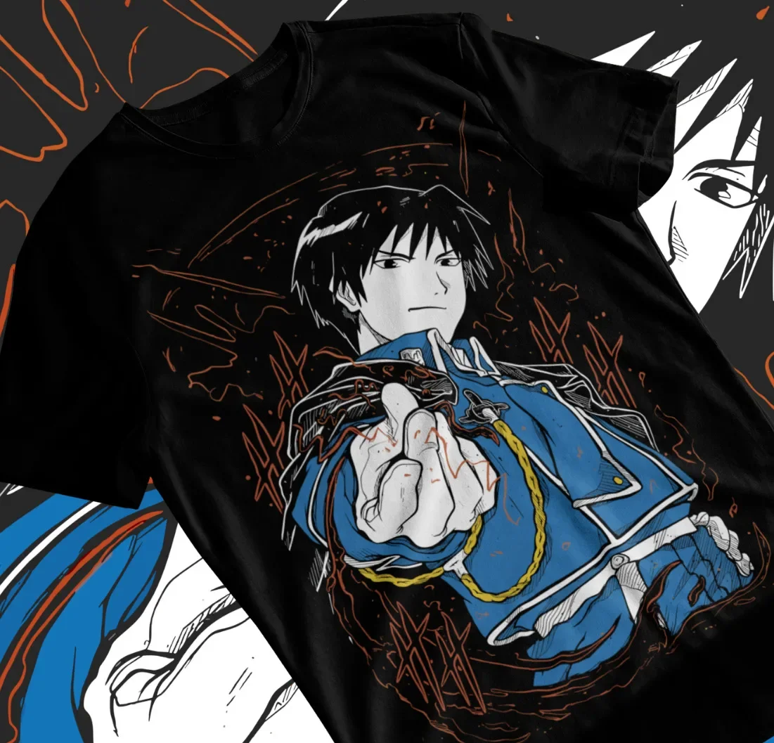 

Roy Mustang T-Shirt Fullmetal Alchemist Lust FMA Anime Girl Shirt Soft Tee