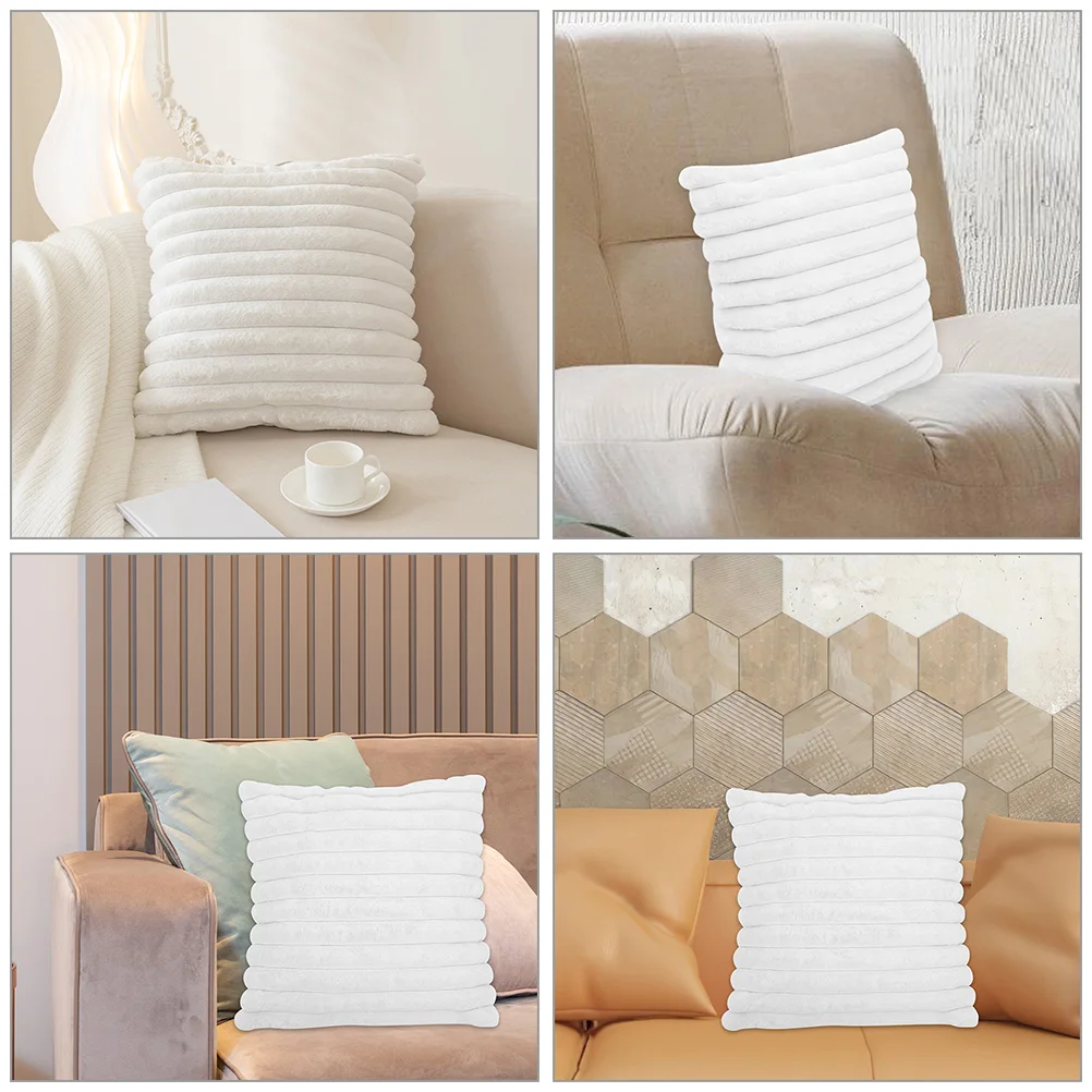 

2 Pcs Imitation Rabbit Hair Pillow Covers 45x45cm Cushion Cover Comfortable Simple Sofa Decorative Throw Cases Home Office Use