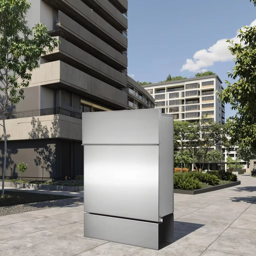 OEM Morden Stainless Steel Free Standing Postbox Lockable Residential Newspaper Mailbox Outdoor Letterbox Garden/House Used