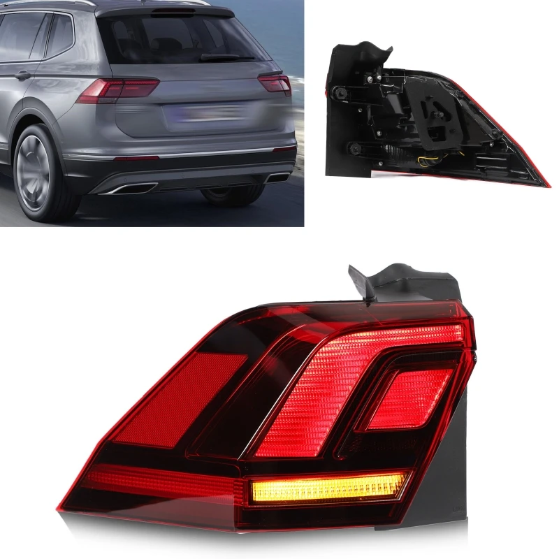 

For VW Tiguan 2016 2017 2018 2019 2020 European version 1Pc Left LED Outer Tail Light Rear Lamp Amber Turn Signal Brake Light