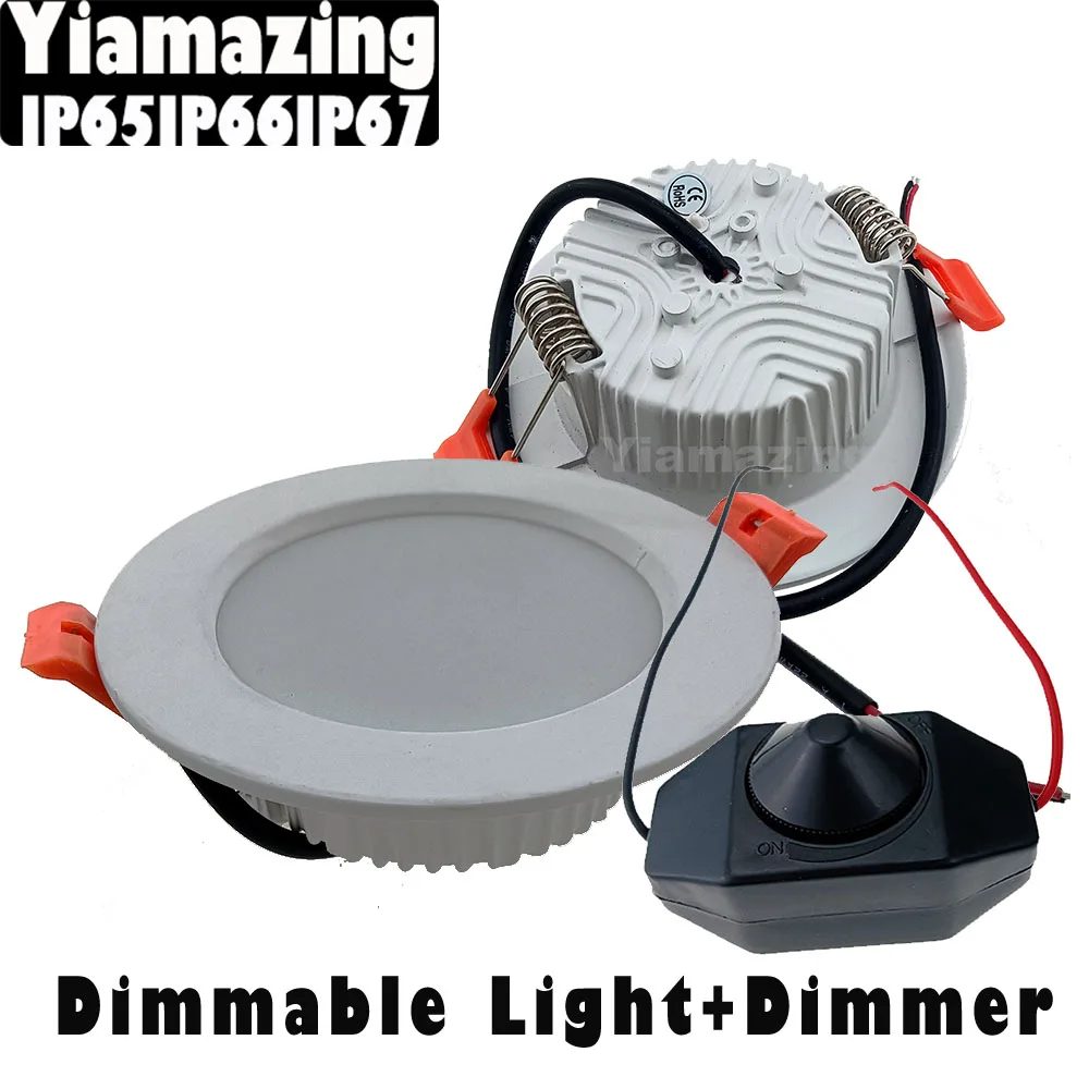 

Dimmer White IP67 220V Outdoor Waterproof IP65 IP66 LED Downlight Dimmable 7w 9W 12W 15W 18W 24W Kitchen Spot Light Ceiling Lamp