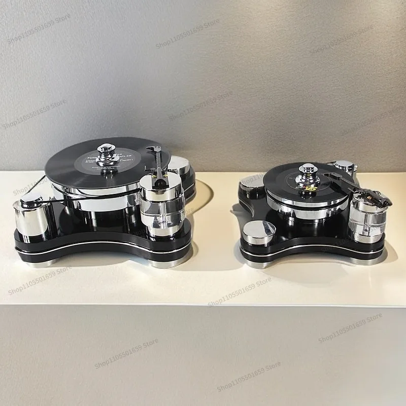 For Minimalist Modern Vinyl Record Player Stainless Steel Model Room Hotel Clubhouse Living Room Ornament Decoration