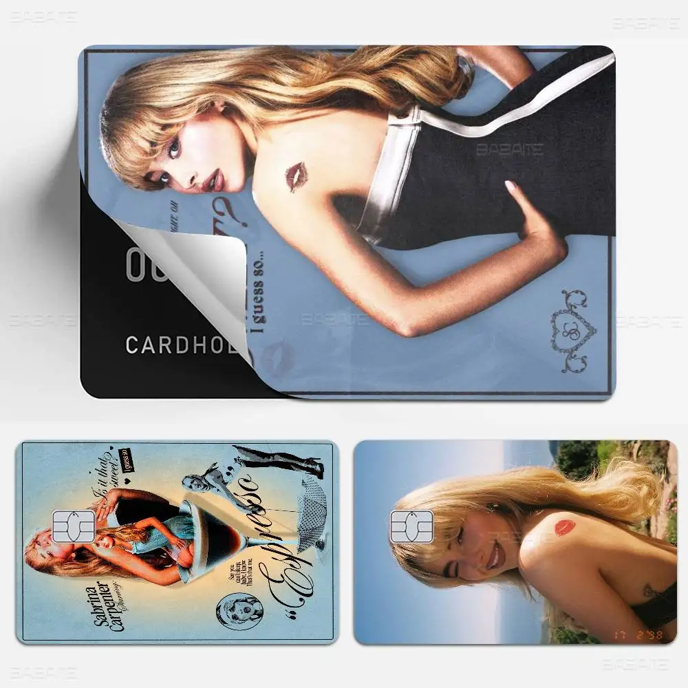 Singer Sabrina Carpenter Portrait Game Film Cover Sticker Case For Small Chip Credit Debit Card Front Side