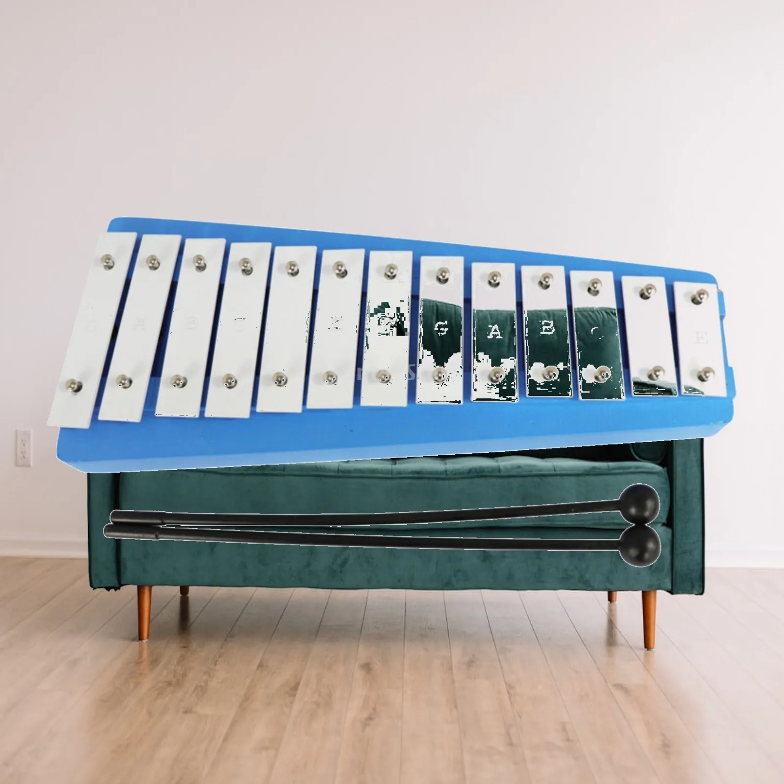 Percussion-Style Metallophone Educational Children's Metallophone with Mallets Pitched Percussion Instrument with Note Labels