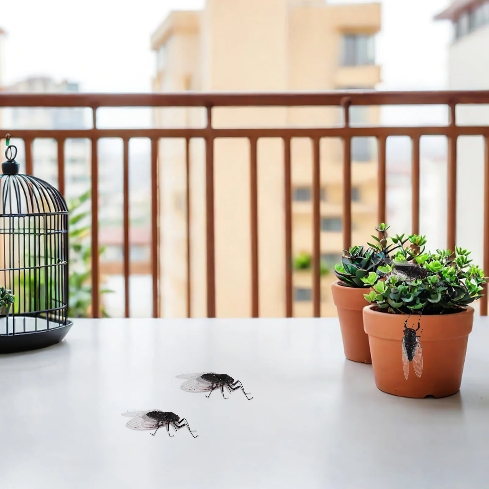 

4pcs Mini Clay Cicada For Garden Decoration Outdoor Indoor Use Cute Landscape Accessories Farm Statues