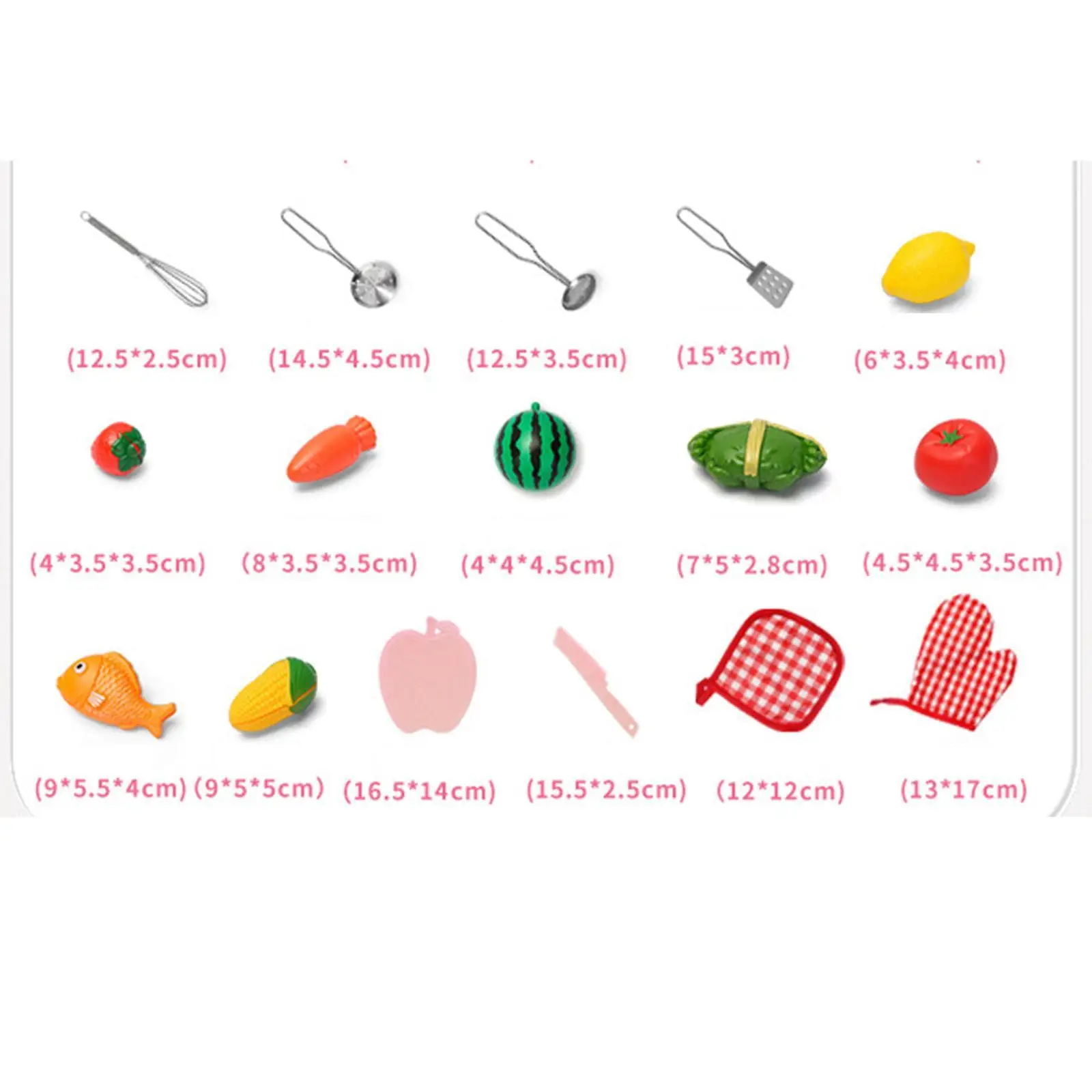 25 Pieces Kids Play Kitchen Toy Accessories Set Sturdy for Sweet Family Time Multifunctional Develop Fine Motor Skills Realistic