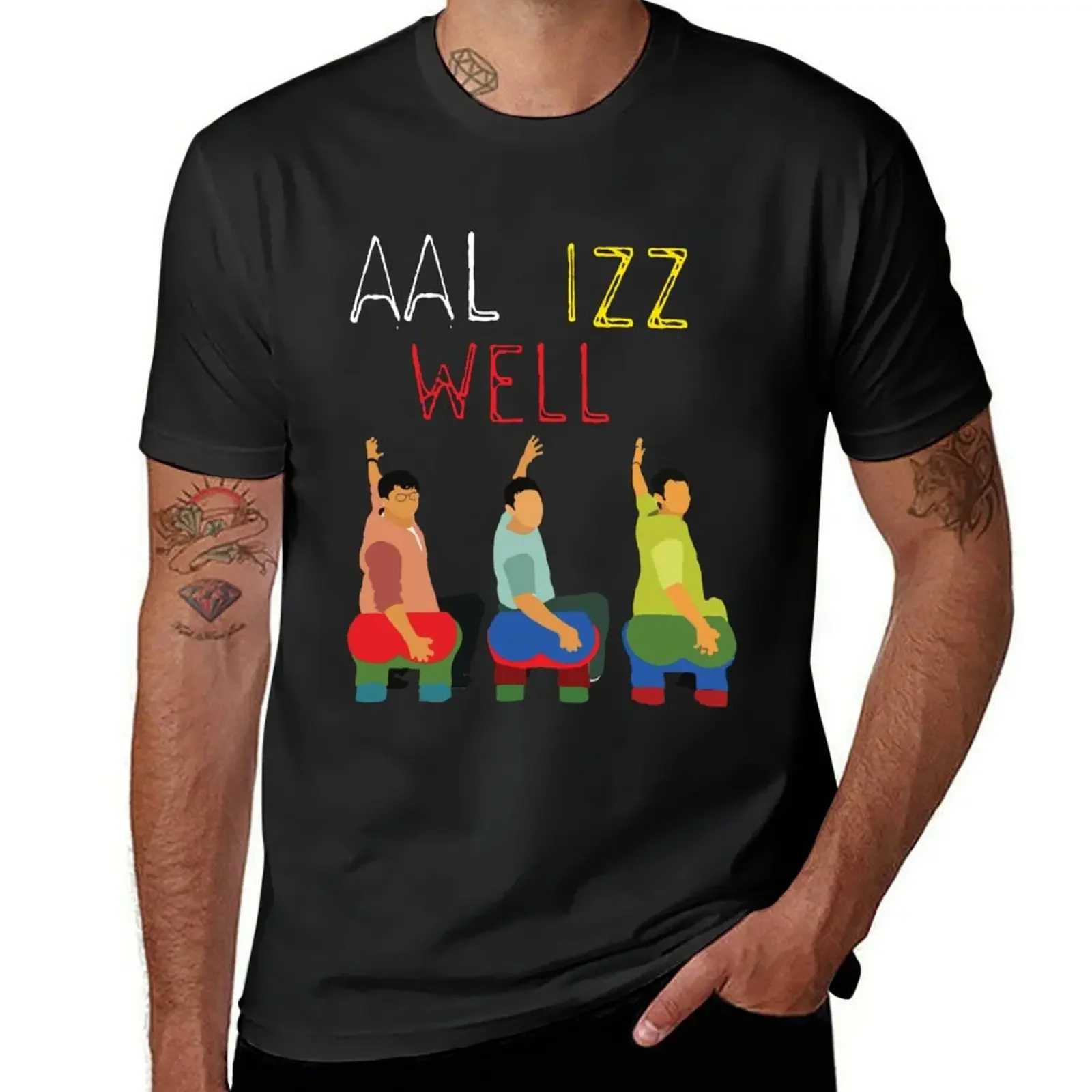 

AAL IZZ WELL T-Shirt anime figures vintage quick-drying graphics Men's t shirts