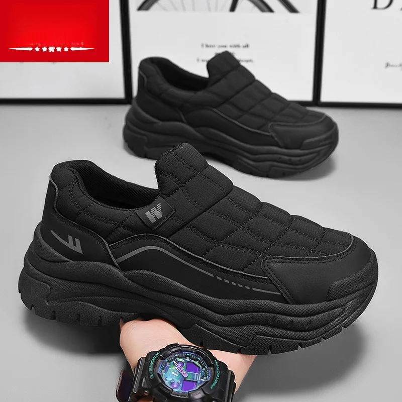 

Warrior Men's Winter Outdoor Sports Casual oes Thi Bot Heightening Slip-On Dad Trendy oes Me Inner Material Low Top