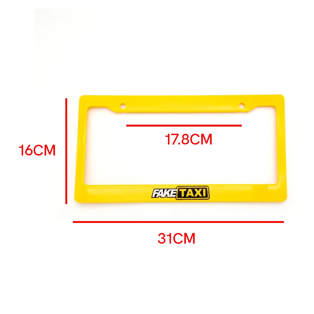 2PCS Car License Plate Frame Cover JDM Greddy Ralliart ABS Number Plate Holder For USA Standard Car Accessories Fake Taxi