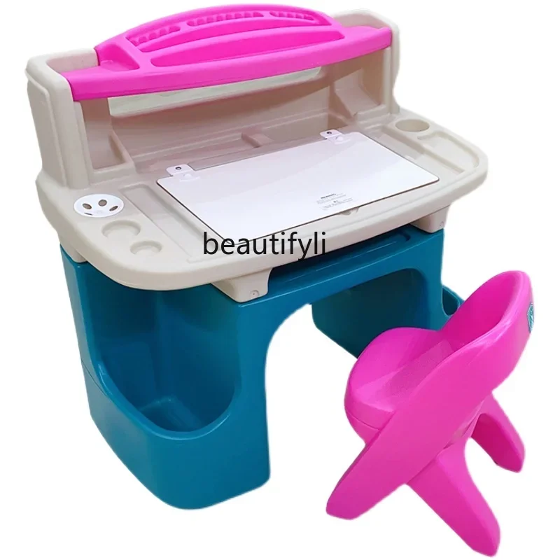 Mesa experta pequeña para niños, combinación de pintura y escritura multifuncional para el hogar del bebé