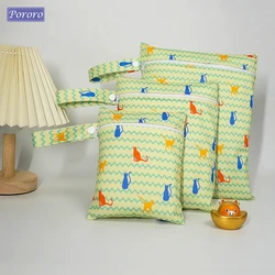 Pororo 3pcs Wet Bags Waterproof Reusable Zippered Pocket Cloth Diaper Wet Dry Bags for Travel Beach Pool Swim Baby Diapers