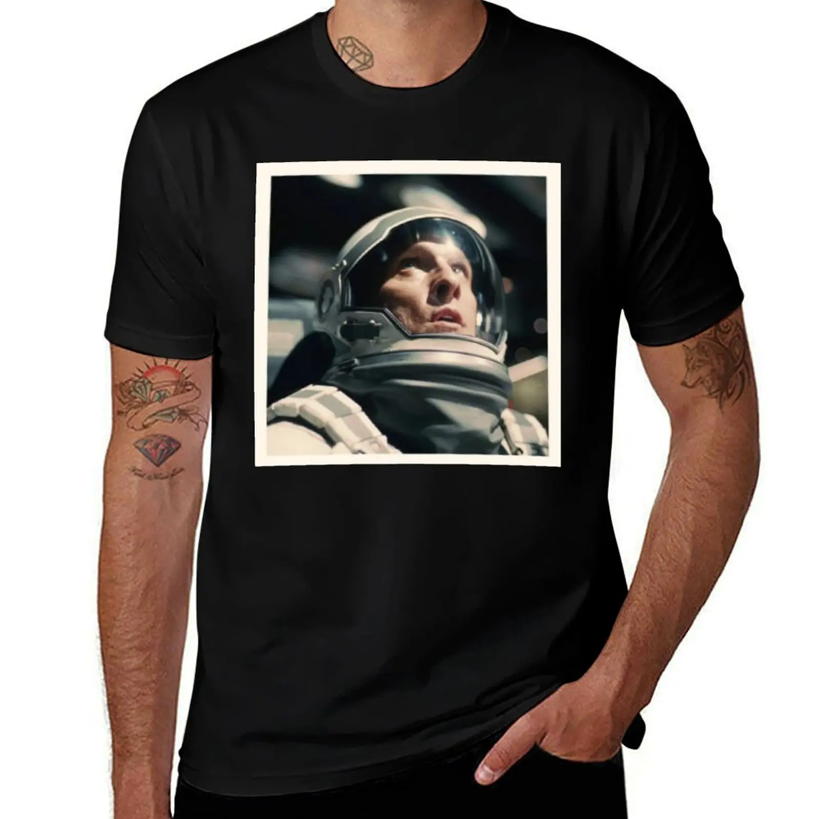 Interstellar Interstellar Interstellar T-Shirt Basic Solid Color Short Sleeve Cotton Top