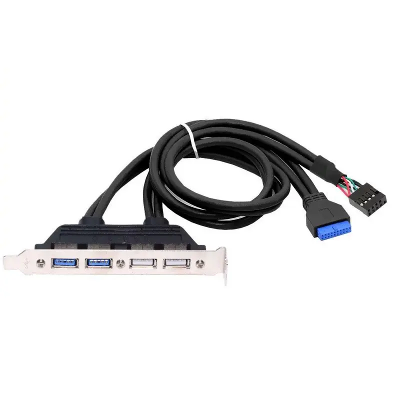 Karta rozszerzeń 2-w-1 50 cm USB 3.0 + USB 2.0 do obudowy, karta rozszerzeń PCI, 2-portowa 2.0 + 2-portowa 3.0, podwójny interfejs — zdjęcie produktu 4