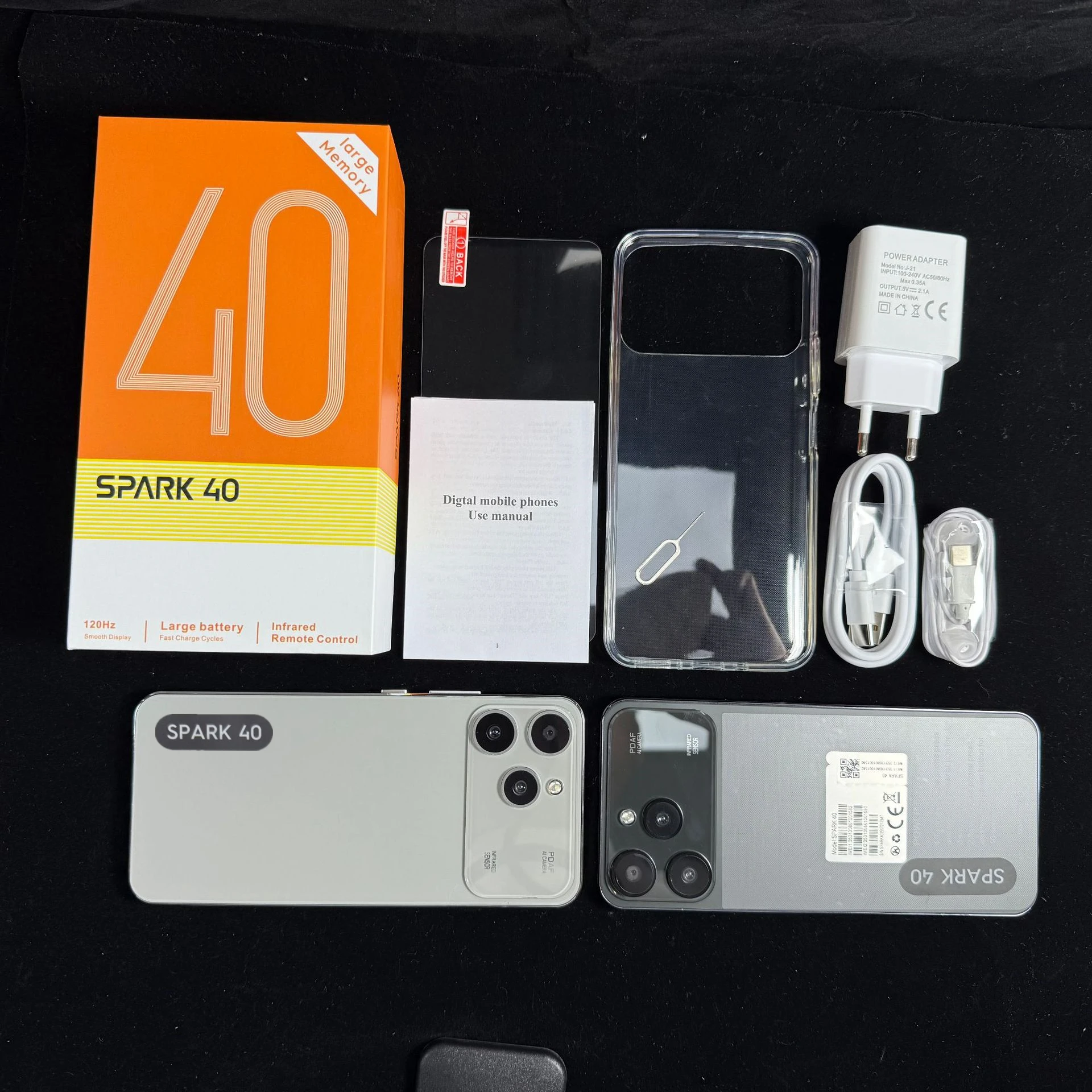 Smartfon SPARK 40, 3 GB RAM, 32 GB ROM, ekran 6,6 cala, telefon komórkowy z Androidem 14, MTK6737 Quad Core, podwójny aparat 13 MP + 16 MP, bateria 5000 mAh.