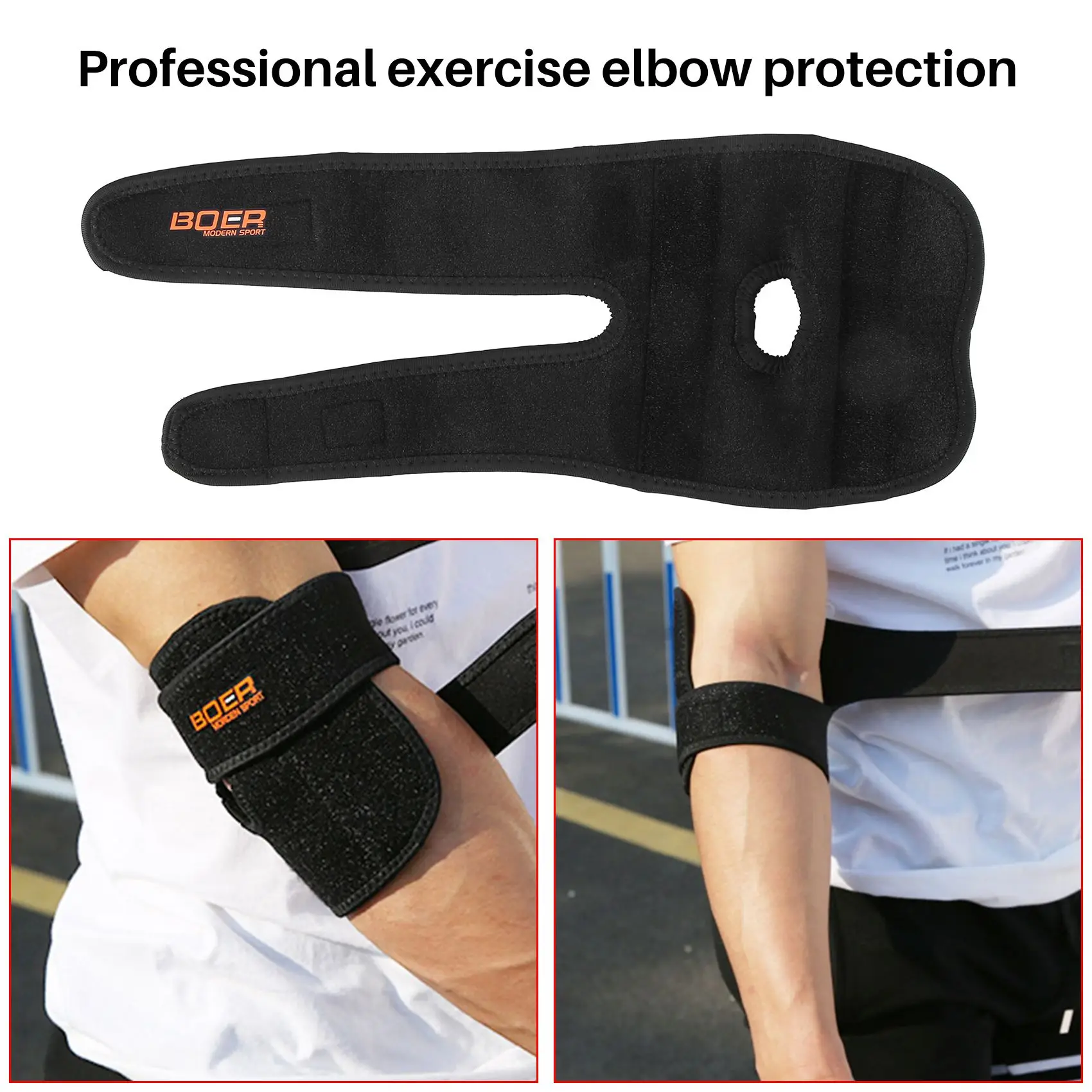 Boer Elbow Brace Tennis Elbow Strap for Joint Arthritis Pain Relief Tendonitis Sports Injury Recovery for Women Men Black