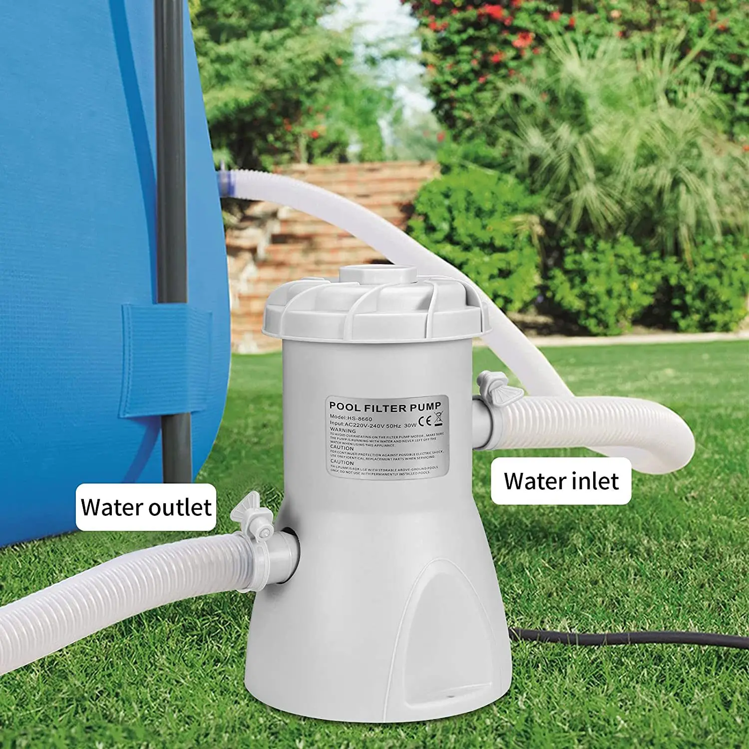 Electric Swimming Pool Filter Pump for Above Ground Pools Metal Frame Pool Water Circulation Pump Debris Filtration System view 2
