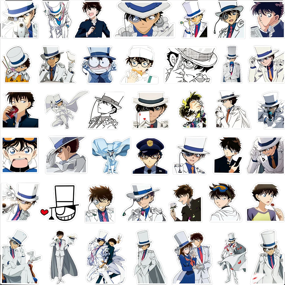 10/30/82pcs Kaitou Kid Detective Conan Anime Stickers Cool Cartoon Decals Toys DIY Motorcycle Laptop Notebook Waterproof Sticker