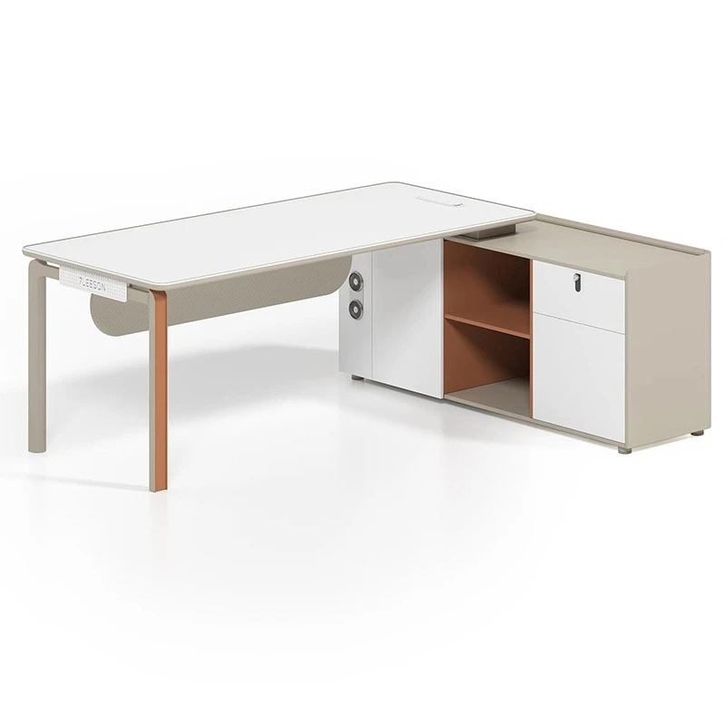 

Modern minimalist desk boss office manager supervisor table and chair combination
