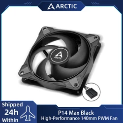 ARCTIC P14 Max Black High-Performance 140mm Case Fan, PWM Controlled 400β2800 RPM, Optimised for Static Pressure