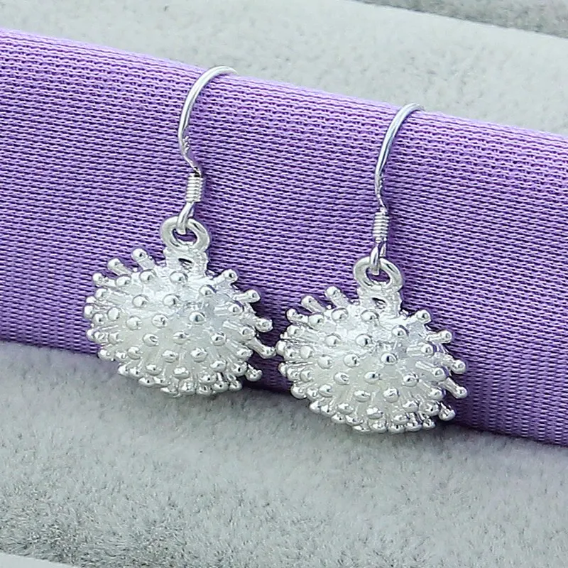 

925 Sterling Silver Firework Coral Drop Earrings For Woman Wedding Engagement Fashion Party Charm Jewelry