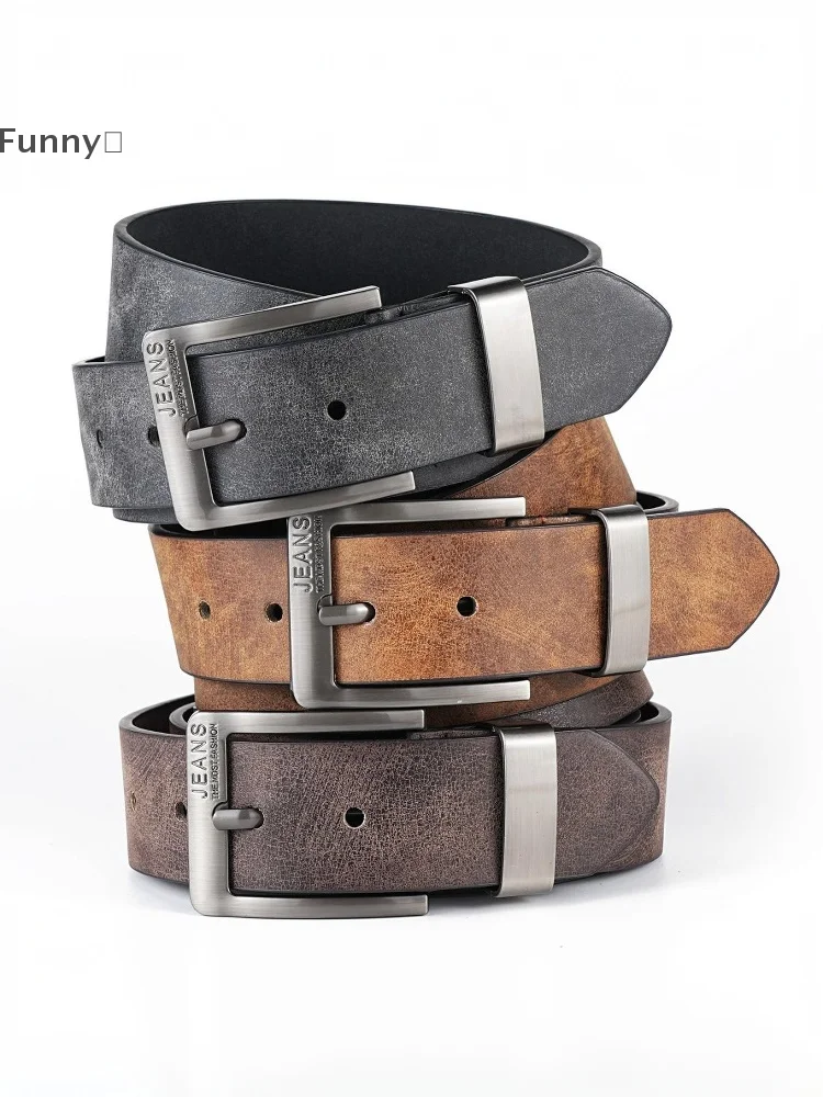 ómGrappig Parque heren PU lederen riem metalen gesp riem vrije tijd zakelijke tailleband modieuze mannelijke accessoire riem