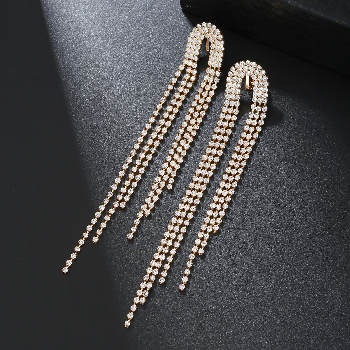 Orecchini a Clip da donna di lusso con strass New Shiny Wedding Statement Party regali di gioielli Non forati