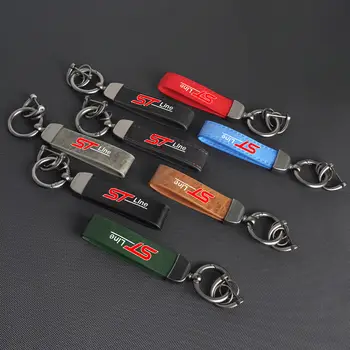 皮革碳纖維汽車鑰匙圈飾品,鋅合金材質,可360度旋轉,適用於福特ST Line、福斯、蒙迪歐、嘉年華、翼虎等車型。 10 最佳銷售 福特福克斯ST鑰匙扣 - №7