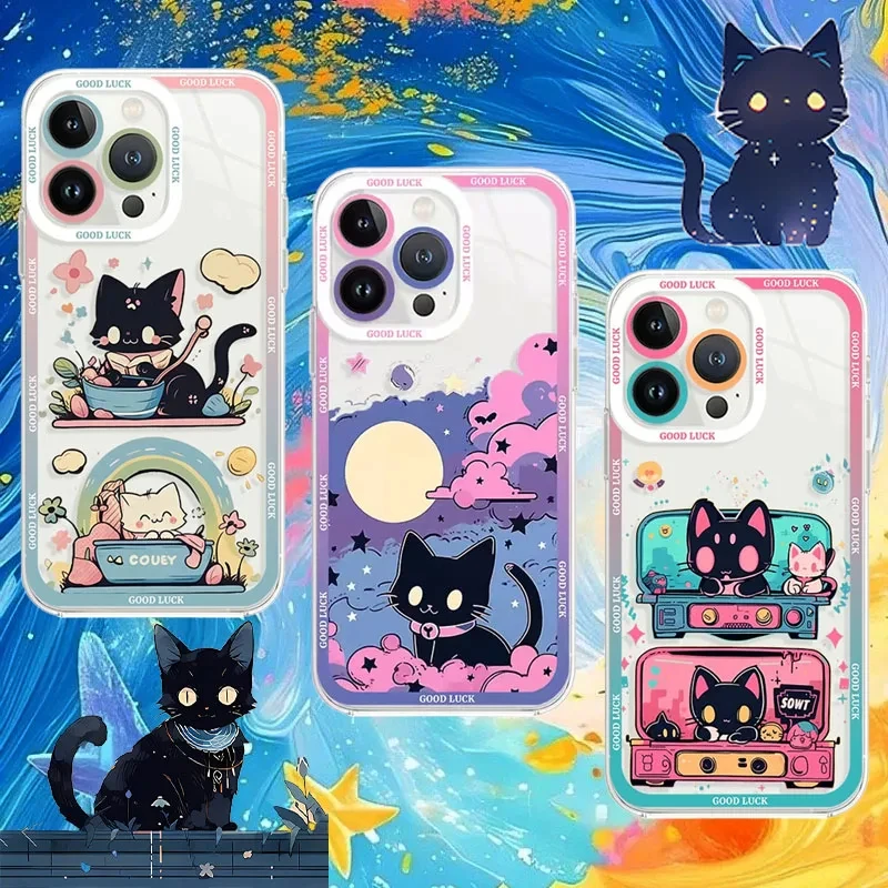 Good Luck Black Cat for Samsung Galaxy A53 A50 A50S A36 A35 A34 A32 A31 A30 A26 A25 A24 A23 A22 4G A21S A20S A20 A16 5G Cover