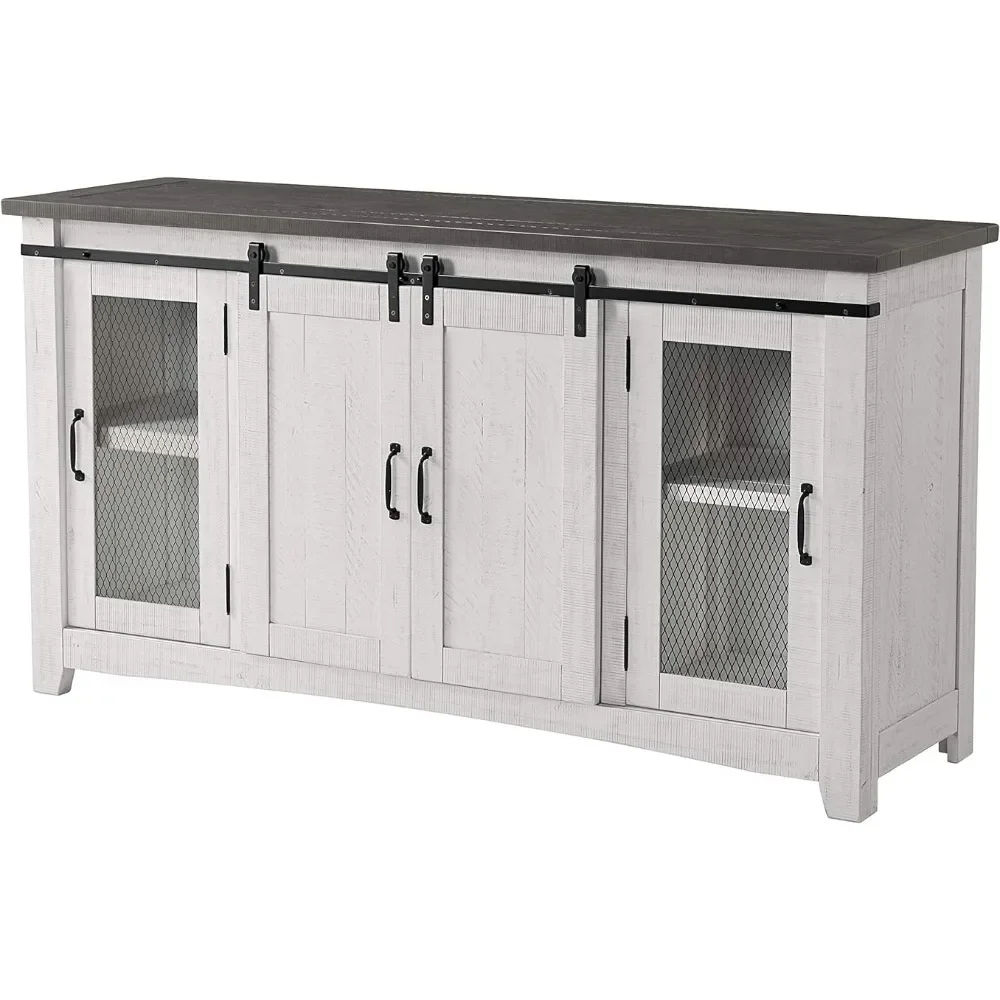 Martin Svensson Home Hampton TV Stand, White Stain with Grey Stain Top