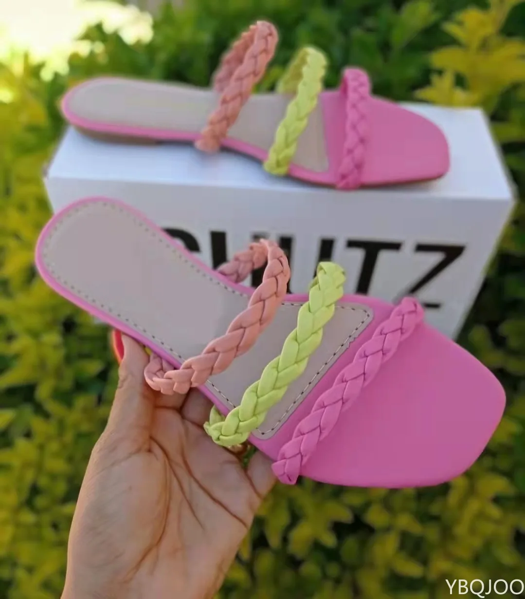 2022 NEW Women Cute Light Weight Summer Hemp Home Slippers Lady Casual Sweet Summer Beach Comfort Slippers shoes for women