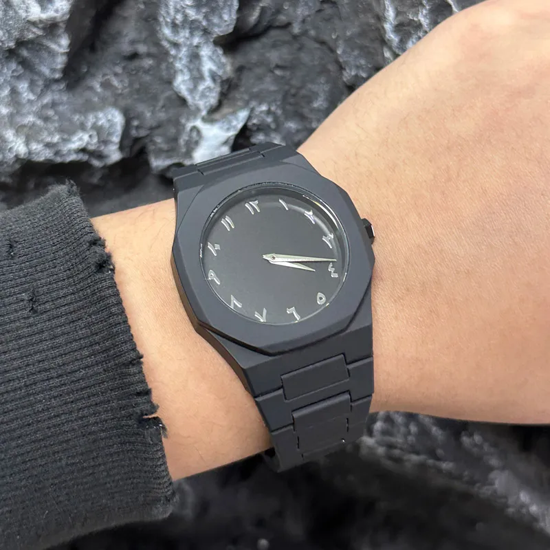 Модные брендовые пластиковые поликарбонатные круглые ближневосточные арабские цифровые кварцевые часы для мужчин и женщин