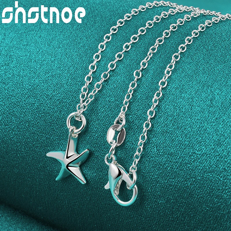 

40cm-75cm 925 Sterling Silver Chain Little Stars Pendant Necklace For Women Bridal Wedding Birthday Party Fashion Charm Jewelry