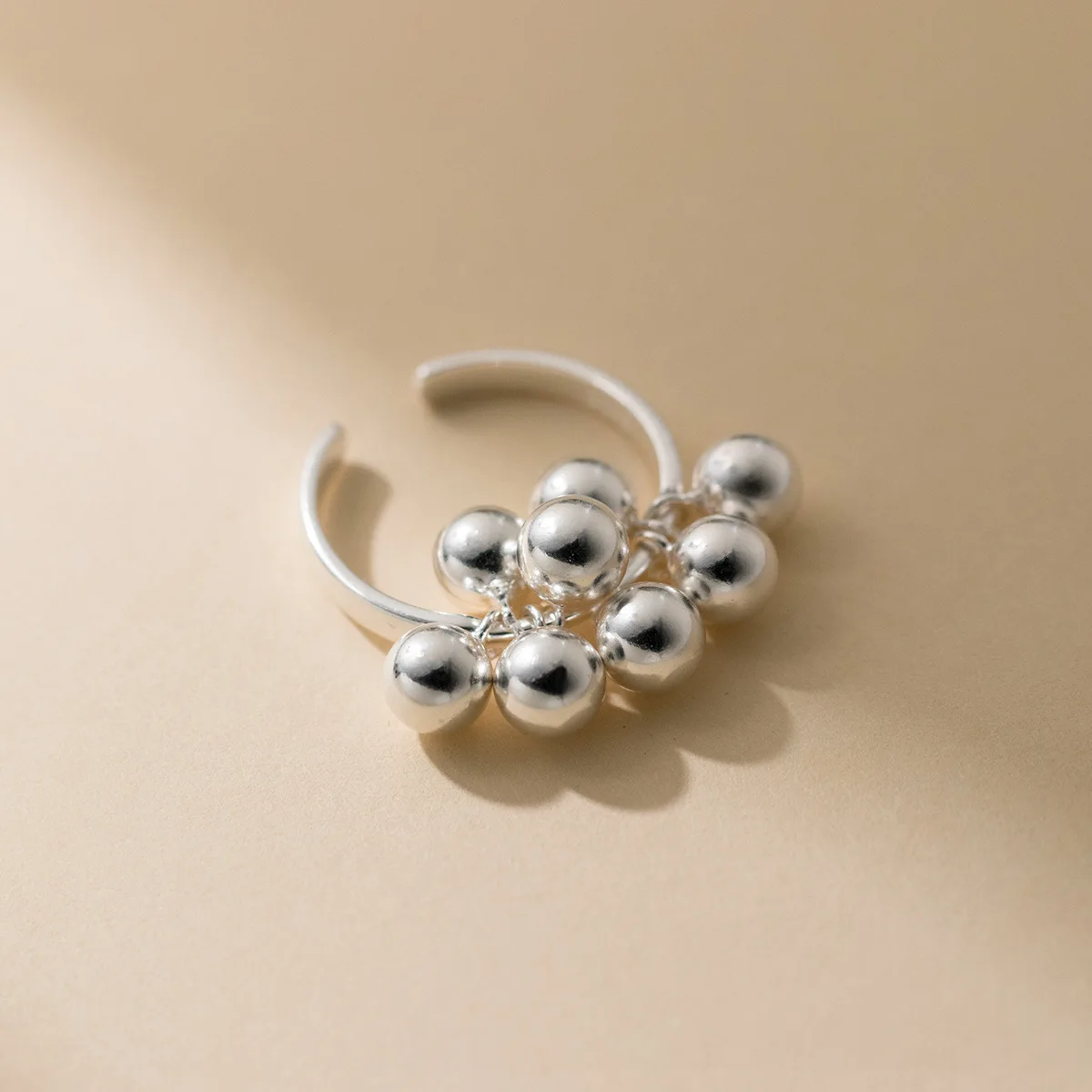 New in 925 Sterling Silver Ball Smooth Surface Adjustable Women\'s Rings Luxury Designer Jewelry Wholesale Accessories Moneys 925