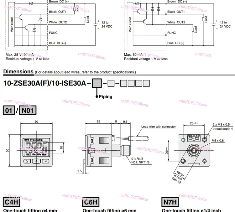 مفتاح الضغط الرقمي من سلسلة ZSE/ISE30A مع شاشة عرض، مستشعر عالي الدقة ISE30A-01-N-L/ZSE30AF-01-A لضاغط الهواء #1