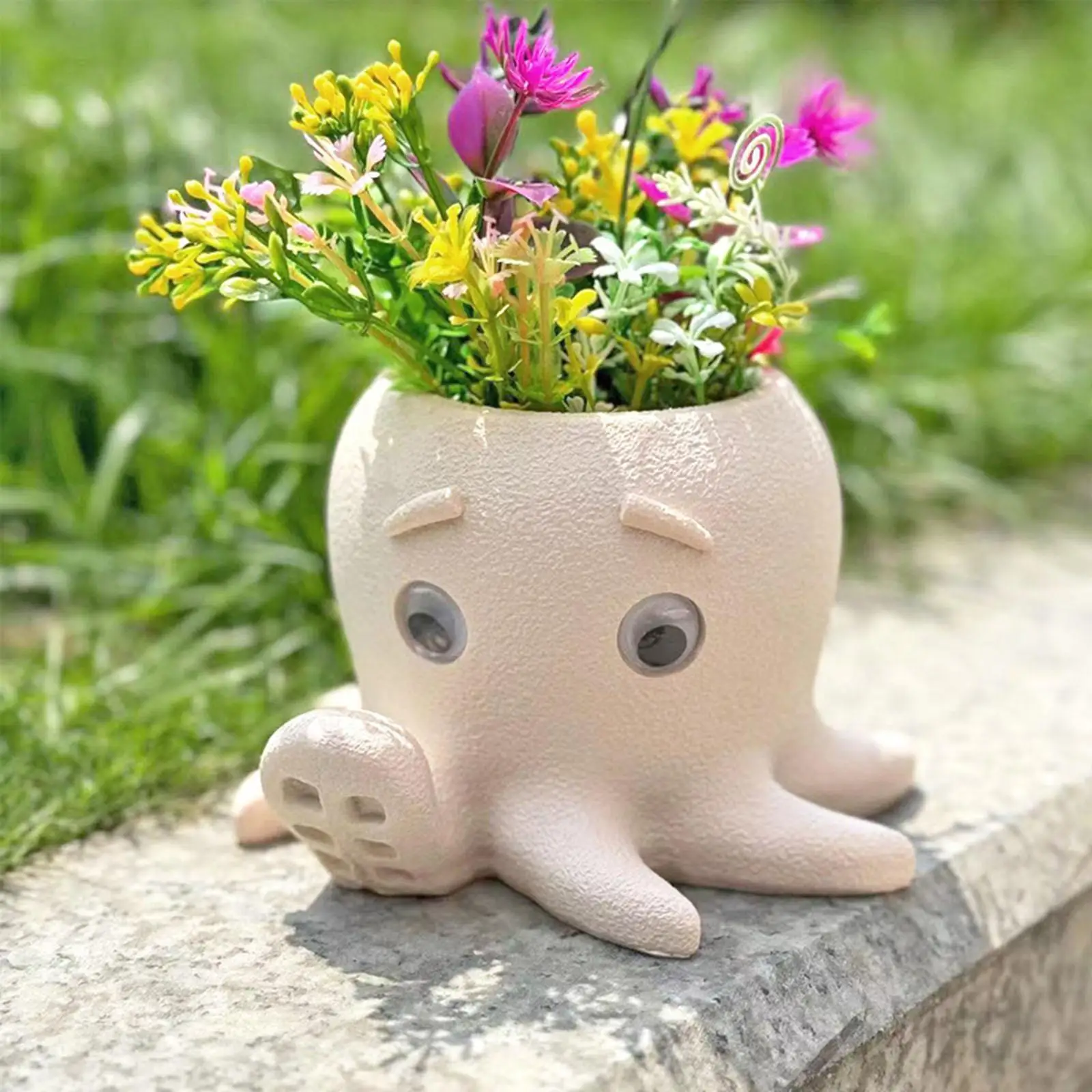 Octopus Flower Pot Resin Ornament Housewarming Gift Crafts Octopus Plant Holder for Outdoor Tabletop Home Office Dining Table